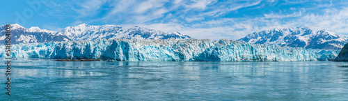 A view across the snout of the Hubbard Glacier  Alaska in summertime