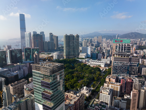 Top view of Hong Kong city