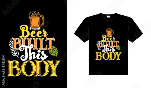 Beer typography vector lettering illustration vintage t-shirt design for print