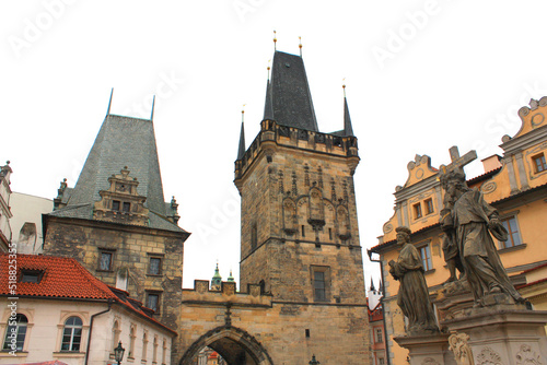 Tower of Charles Bridge in Prague, Czech Republic