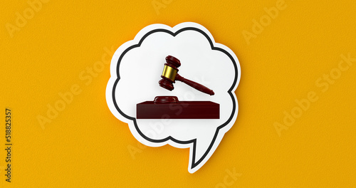 Foto Speech bubble and justice