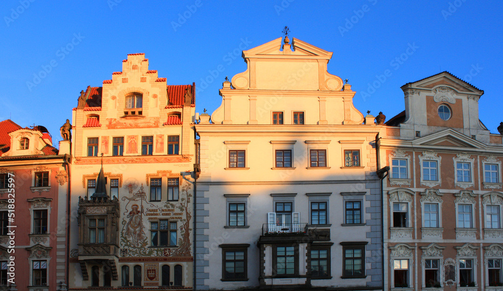 Old houses in downtown in Prague, Czech Respublic