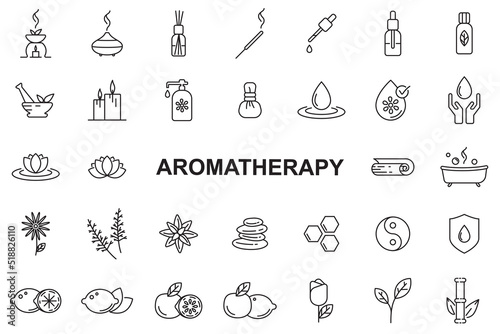 Aromatherapy Icons - Editable stroke