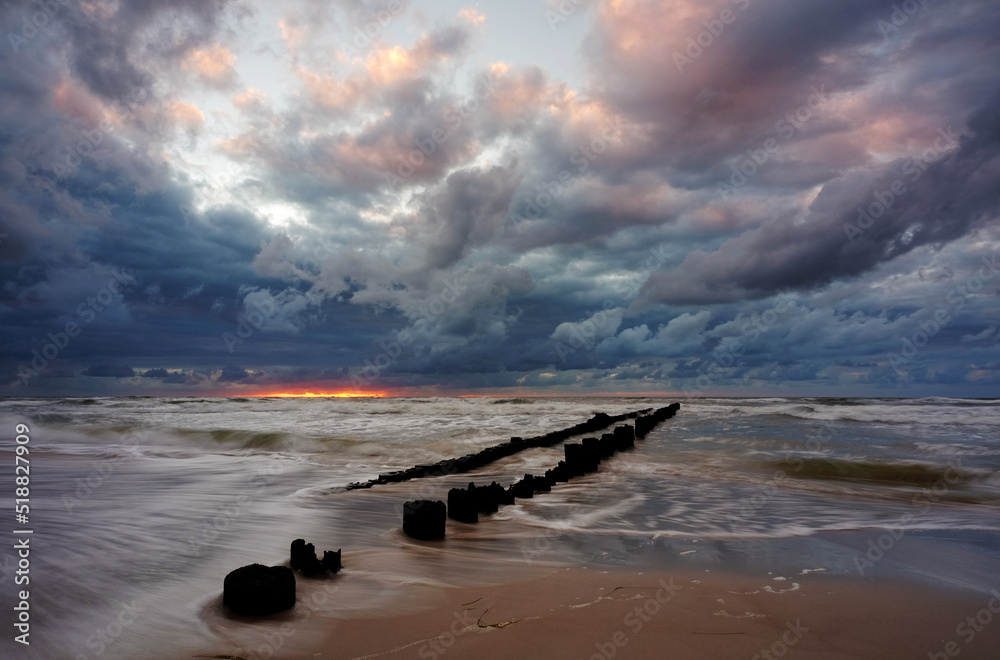 Krajobraz wybrzeża Morza Bałtyckiego - obrazy, fototapety, plakaty 