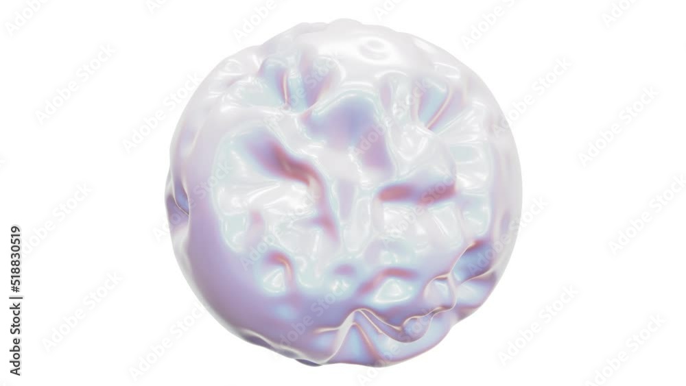 Looping 3D animation of the abstract slow waving pinky white cream orb rendered in UHD with alpha matte Looping 3D animation of the abstract slow waving pinky white cream orb rendered in UHD with alpha matte