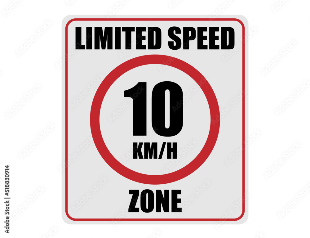 10km Per Hour Limited Speed Zone Up To 10km Traffic Sign On White running-training-schedule