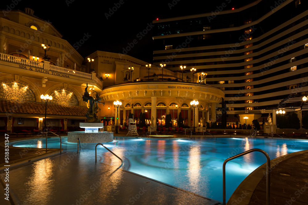 Bimini Steakhouse in the Peppermill resort in Reno, Nevada. View from