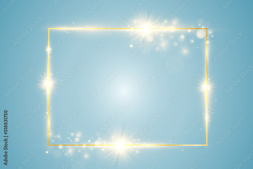 Vector illustration of a gold frame .	
