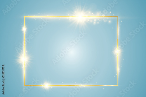 Vector illustration of a gold frame .	

