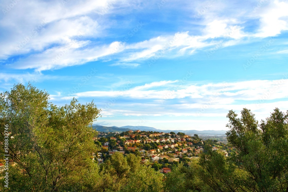 panorama of the landscape of the mediterranean in Hyeres, France panorama of the landscape of the mediterranean in Hyeres, France