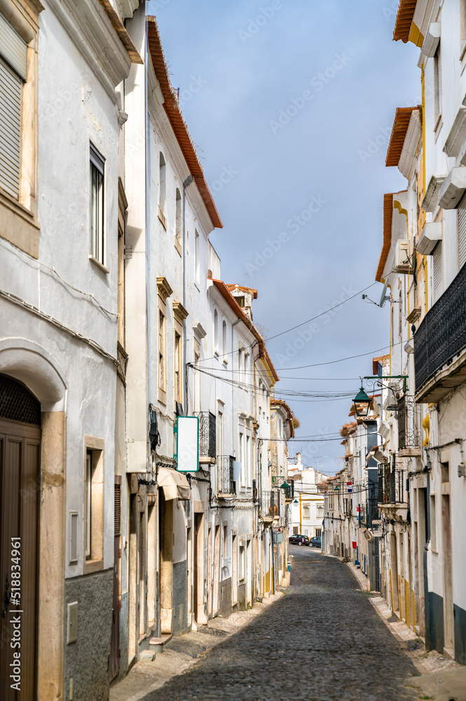 Street in the old town of Estremoz in Portugal