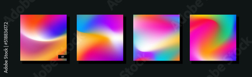 Abstract liquid gradient banner template collection for social media, posting, party poster, flyer, presentation. Organic shape. Vector Illustration 10 eps