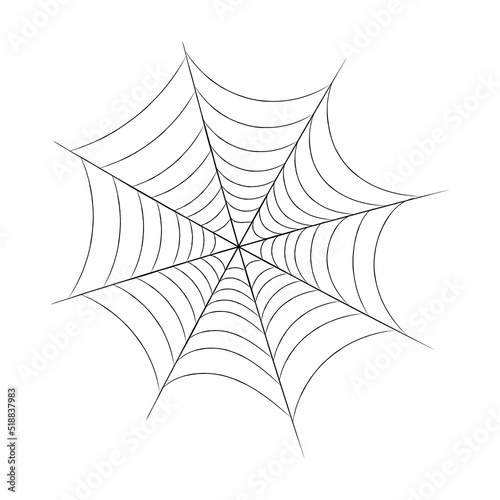 Spider web for Halloween holiday decoration. A hand-drawn spider web. Isolated vector element