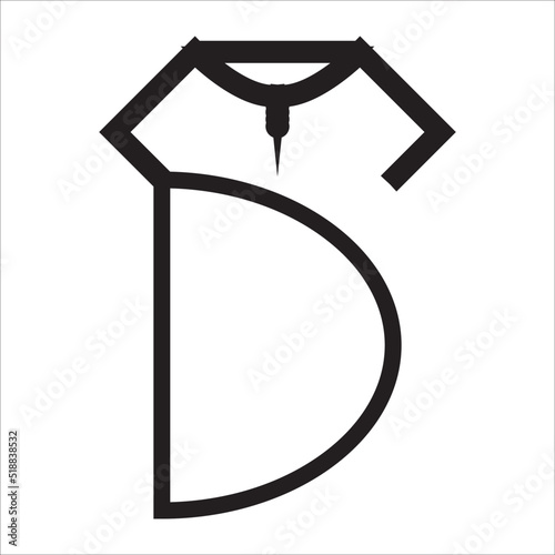 D shirt logo icon design illustration template web