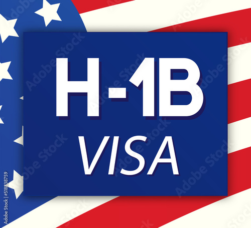 Visa Type/H1B temporary work for workers illustration. H1b Visa USA page for the Class R. Vector 10 eps