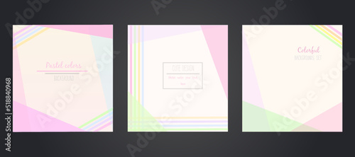 Cute pastel abstract backgrounds set.