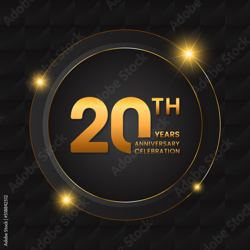 20 years anniversary celebrations logo design concept. Vector templates
