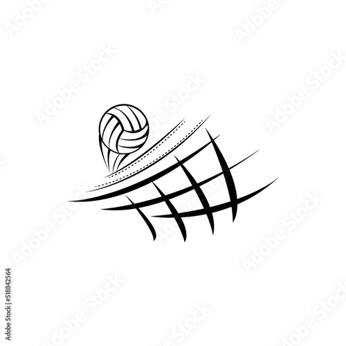volleyball icon logo vector design template