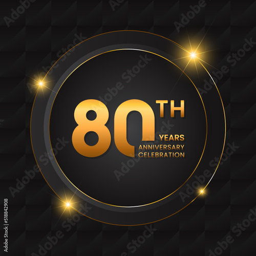 80 years anniversary celebrations logo design concept. Vector templates
