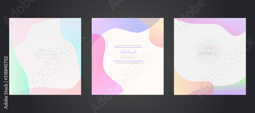 Abstract pastel backgrounds set vector illustration.