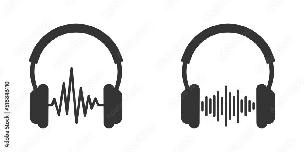 Headphone And Sound Waves Icon Headphones Icon With Sound Wave Beats headphone-logo-icon-vector-black-vector-icon-vector-black-png-and