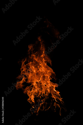 Blaze burning fire flame on art texture background.