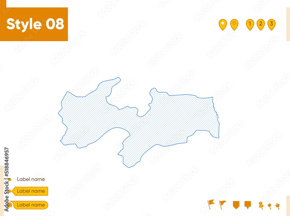 Paraiba, Brazil - grid map isolated on white background. Outline map. Simple line, vector map.