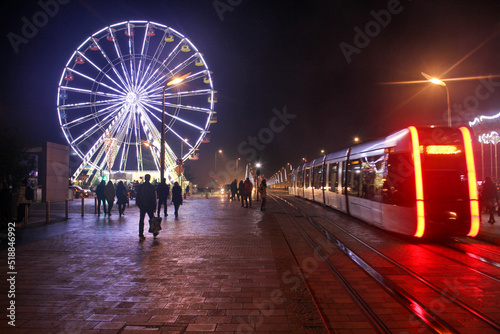 View of the city at night