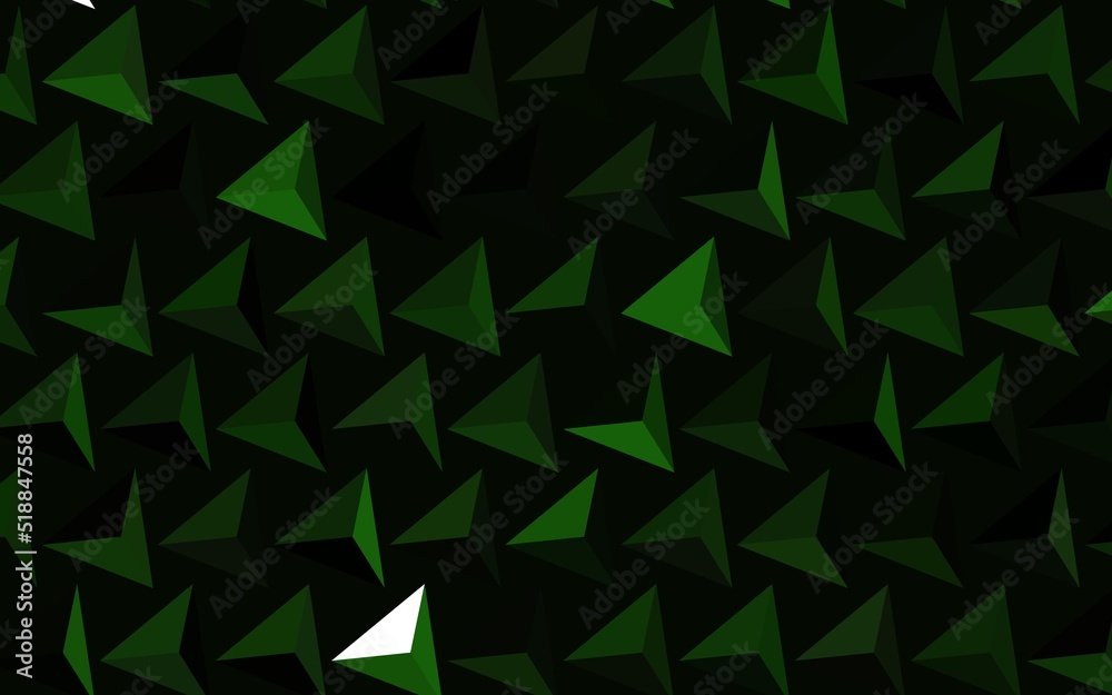 Fototapeta Dark Green vector background with polygonal style.