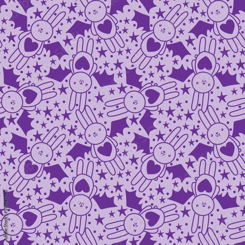 Halloween rabbit vampire seamless cartoon pattern for wrapping and clothes print and kids and fabrics