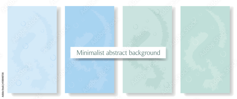 Minimalist abstract background. Set of templates for cards, banners, posters, covers, or websites.  Flat illustration. Social media and stories and post background template with space for copy text.