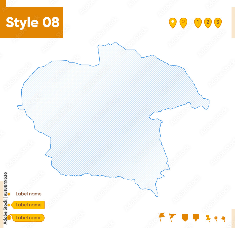Fototapeta premium Almaty, Kazakhstan - grid map isolated on white background. Outline map. Simple line, vector map.