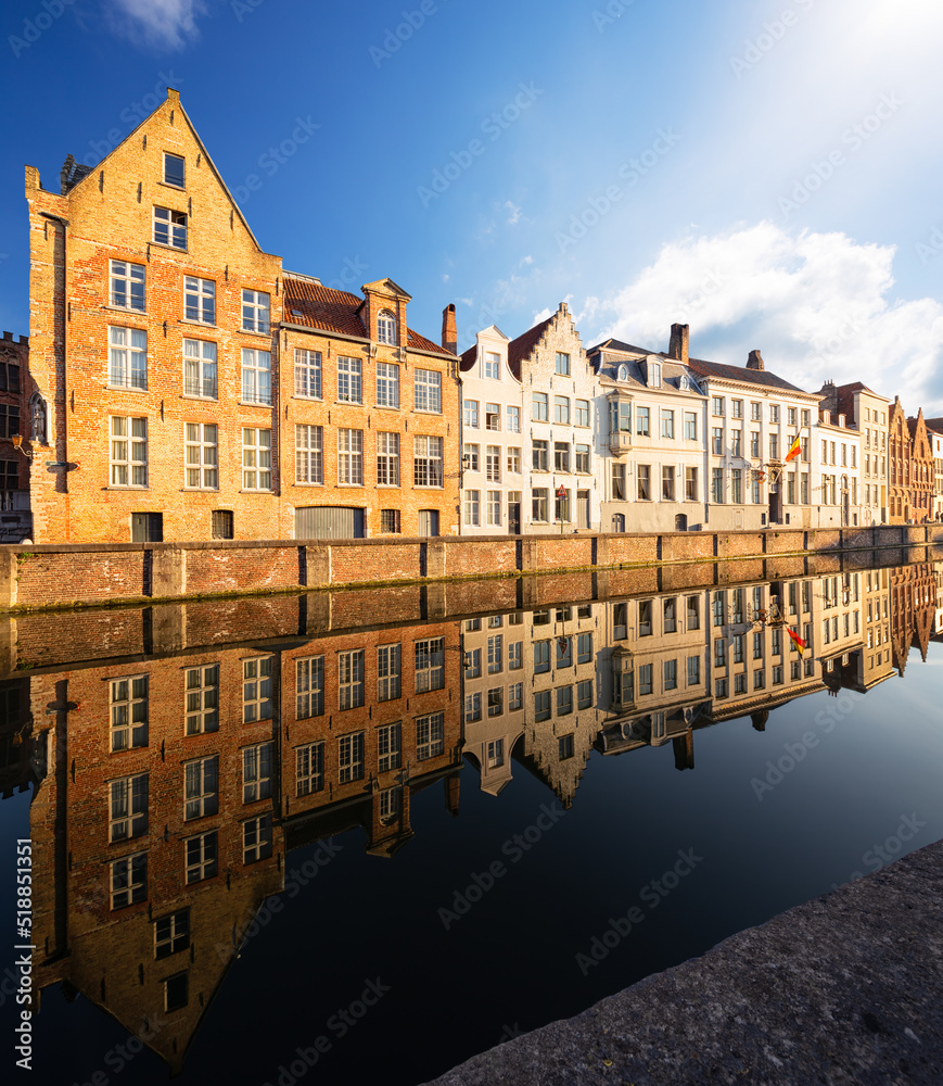 Fototapeta premium Traditional medieval architecture in the old town of Bruges (Brugge), Belgium