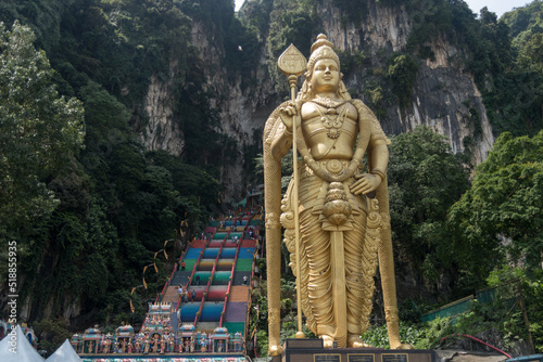 Photography Hindu statue and stairs in Batu Caves Kuala Lumpur Malaysia