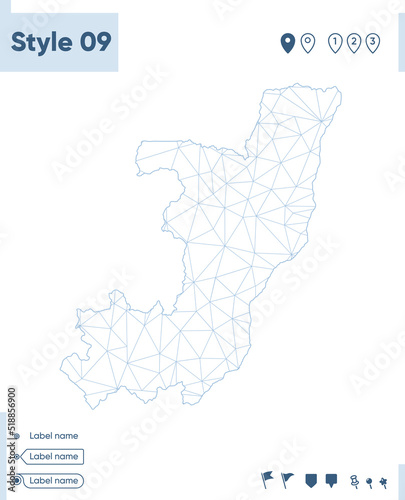 Congo - white low poly map, polygonal map. Outline map. Vector illustration.