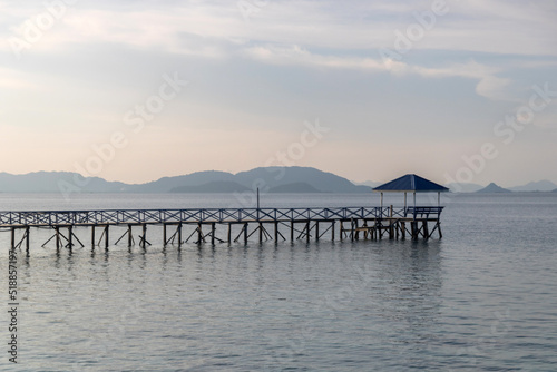 Walkway Jetty on the Ocean in Borneo