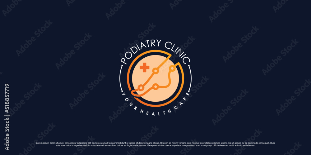 Podiatry clinic logo design for massage therapy with ankle and circle concept Premium Vector