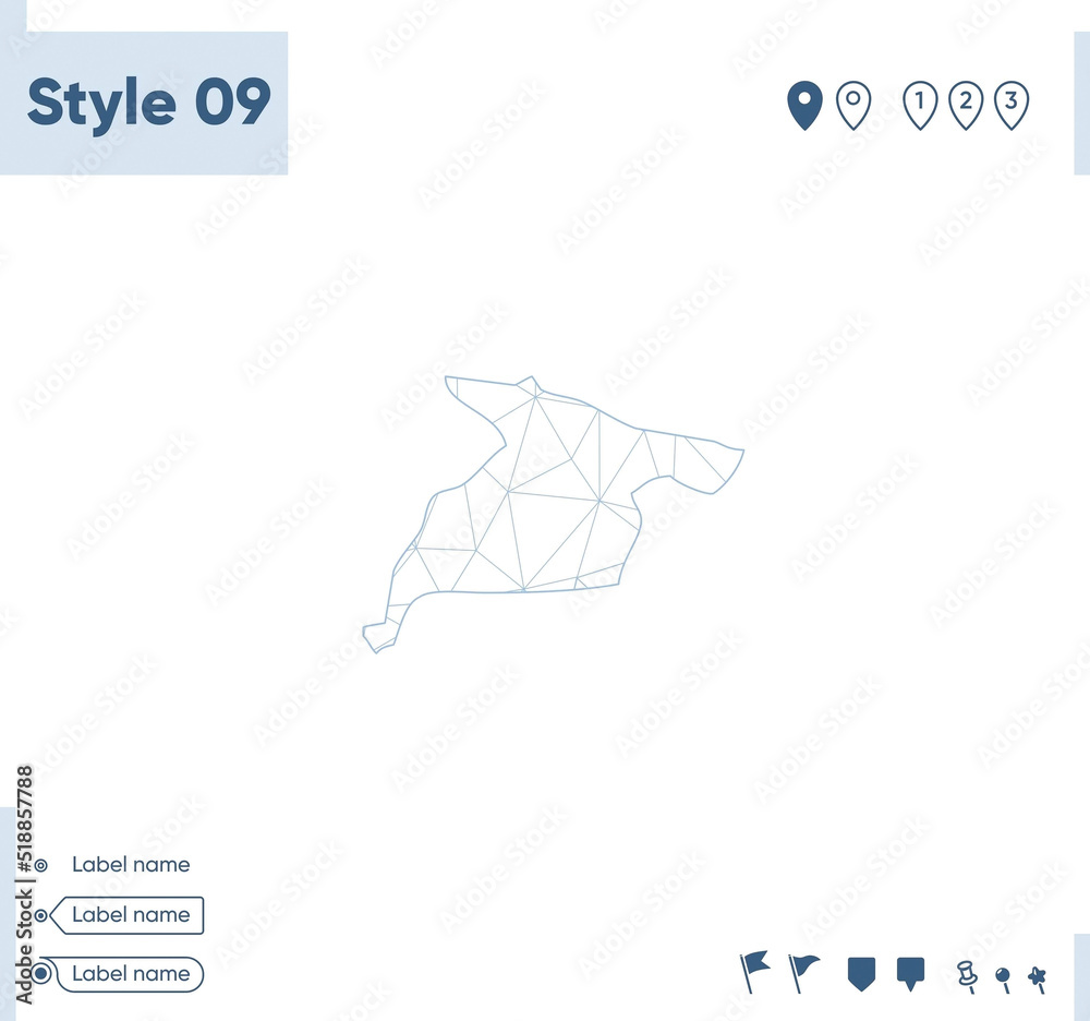 Alborz, Iran - white low poly map, polygonal map. Outline map. Vector illustration. Alborz, Iran - white low poly map, polygonal map. Outline map. Vector illustration.