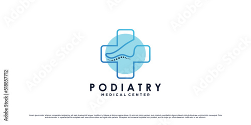 Podiatry logo design for medical clinic center with ankle concept Premium Vector