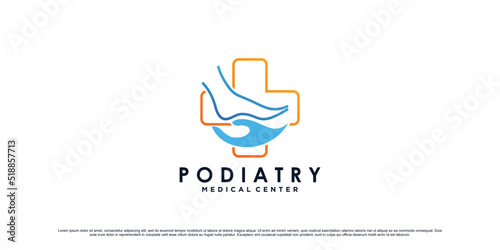 Podiatry logo design for medical clinic center with ankle concept Premium Vector