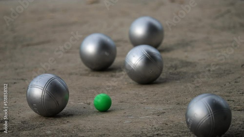 4k video slow motion petanque sports. photo