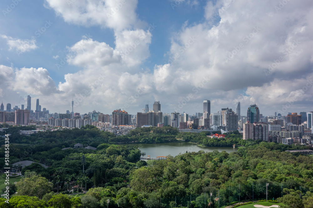 Fototapeta premium Natural scenery of Luhu Park in Guangzhou, Guangdong, China