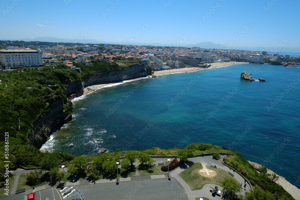 A view on the city of Biarritz from the lighthouse. The 8th July 2022, Basque country.