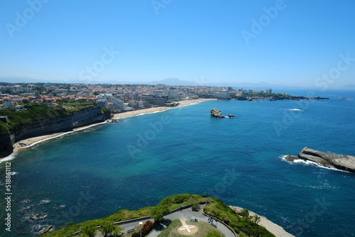 A view on the city of Biarritz from the lighthouse. The 8th July 2022, Basque country.