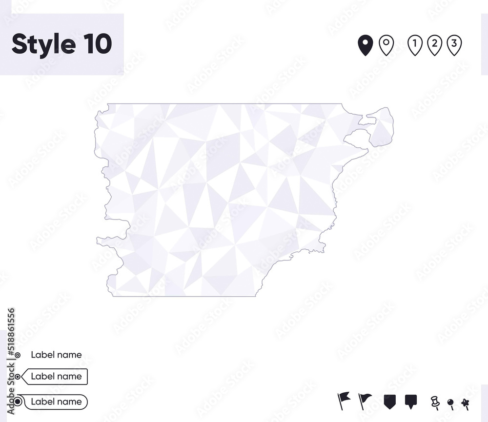 Chubut, Argentina - white and gray low poly map, polygonal map. Outline map. Vector illustration.