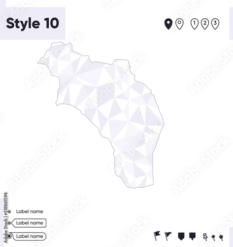 La Rioja Province  Argentina - white and gray low poly map  polygonal map. Outline map. Vector illustration.