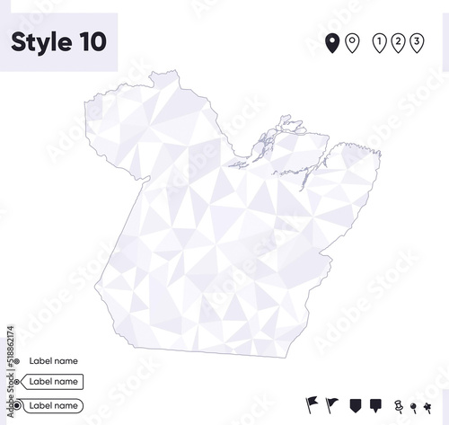 Para, Brazil - white and gray low poly map, polygonal map. Outline map. Vector illustration.