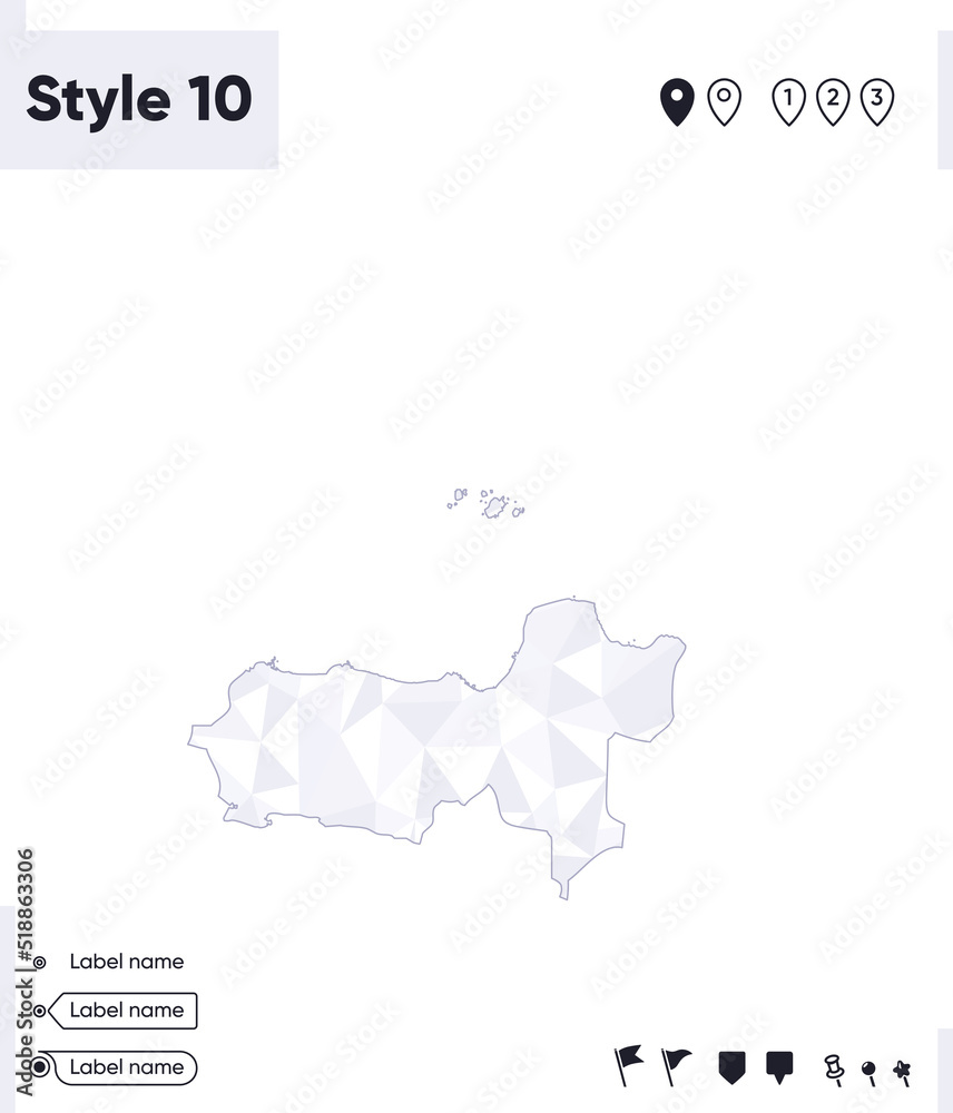 Central Java, Indonesia - white and gray low poly map, polygonal map. Outline map. Vector illustration.