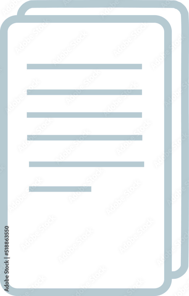 Icon of papers one on top of the other in slate color Icon of papers one on top of the other in slate color
