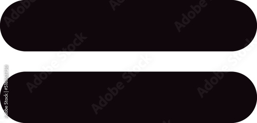 Symbol of equals or equality in burnt umber color